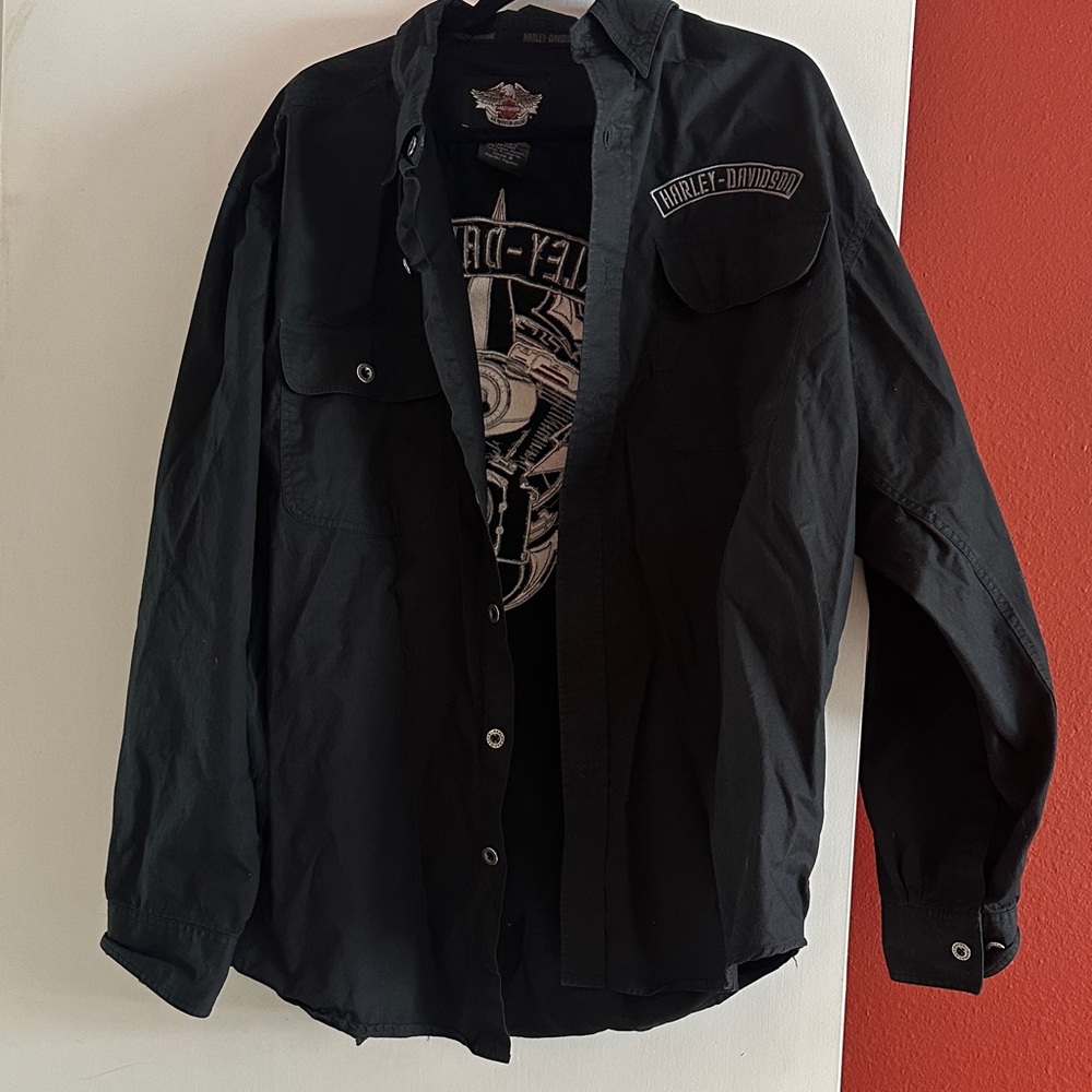 Harley-Davidson Men's Black Shirt Jacket